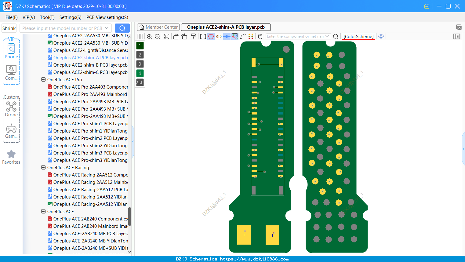 Oneplus ACE2-shim-A PCB Layer